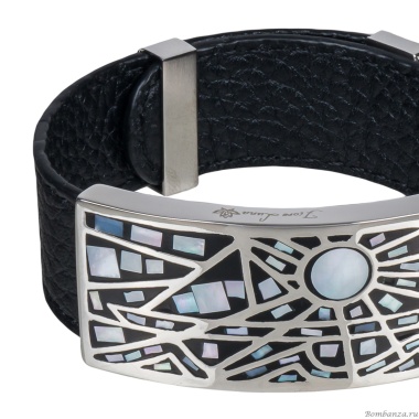 Браслет Fiore Luna, на кожаном черном ремешке, CB00952-10 BW Браслет Fiore Luna, на кожаном черном ремешке, CB00952-10 BW